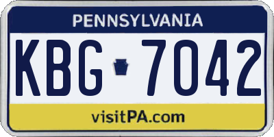 PA license plate KBG7042