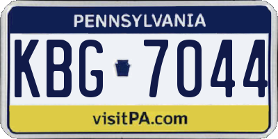 PA license plate KBG7044