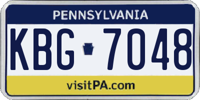 PA license plate KBG7048