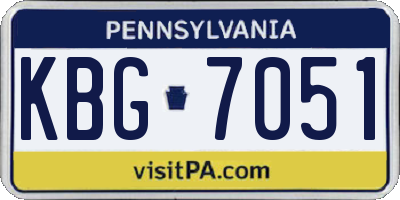 PA license plate KBG7051