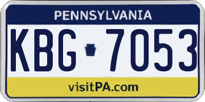 PA license plate KBG7053