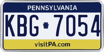 PA license plate KBG7054
