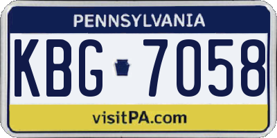 PA license plate KBG7058