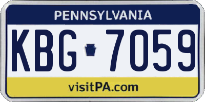 PA license plate KBG7059