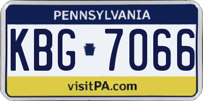 PA license plate KBG7066