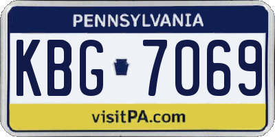 PA license plate KBG7069