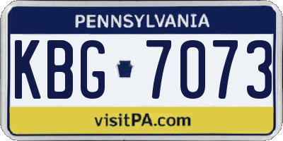 PA license plate KBG7073