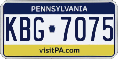 PA license plate KBG7075