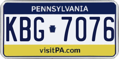 PA license plate KBG7076