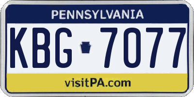 PA license plate KBG7077