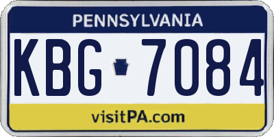 PA license plate KBG7084