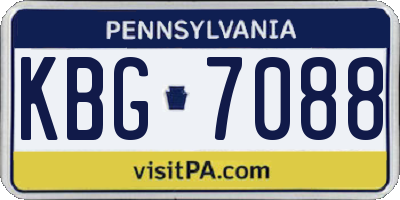 PA license plate KBG7088