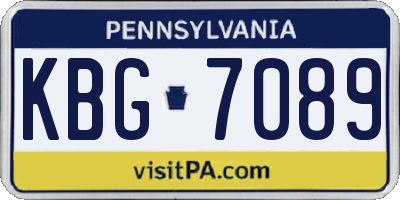 PA license plate KBG7089