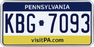 PA license plate KBG7093