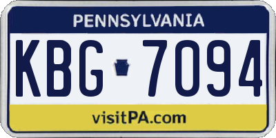 PA license plate KBG7094
