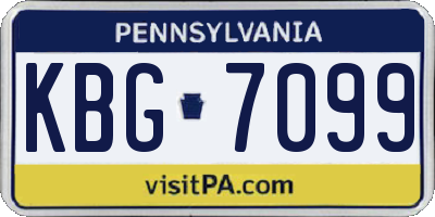 PA license plate KBG7099