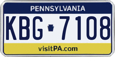 PA license plate KBG7108