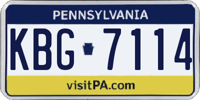 PA license plate KBG7114