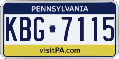 PA license plate KBG7115