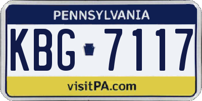 PA license plate KBG7117