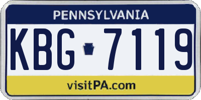 PA license plate KBG7119
