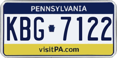 PA license plate KBG7122