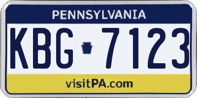 PA license plate KBG7123