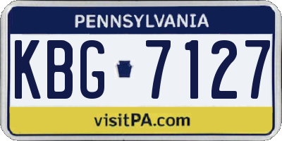PA license plate KBG7127