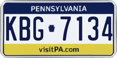 PA license plate KBG7134