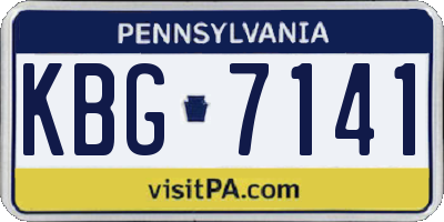 PA license plate KBG7141