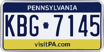 PA license plate KBG7145
