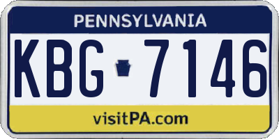 PA license plate KBG7146