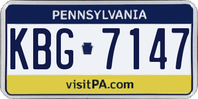 PA license plate KBG7147