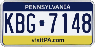 PA license plate KBG7148