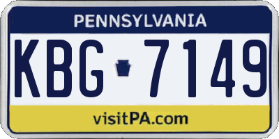 PA license plate KBG7149