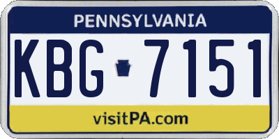PA license plate KBG7151