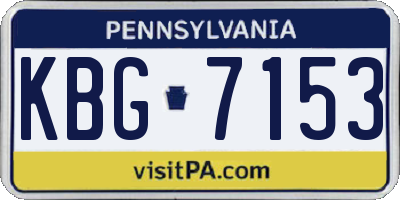 PA license plate KBG7153