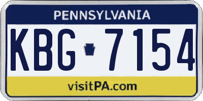 PA license plate KBG7154