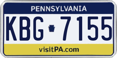 PA license plate KBG7155