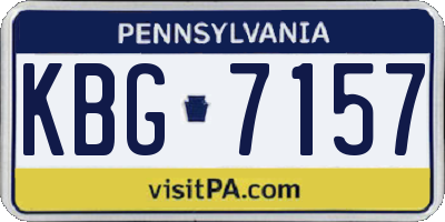 PA license plate KBG7157