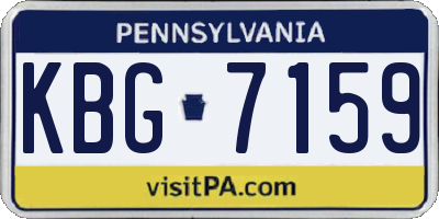 PA license plate KBG7159