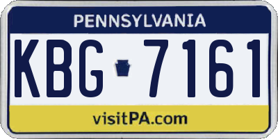 PA license plate KBG7161