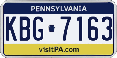 PA license plate KBG7163