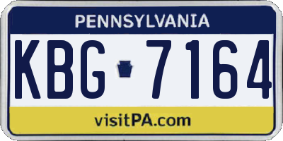 PA license plate KBG7164