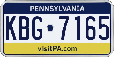PA license plate KBG7165