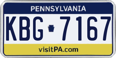 PA license plate KBG7167