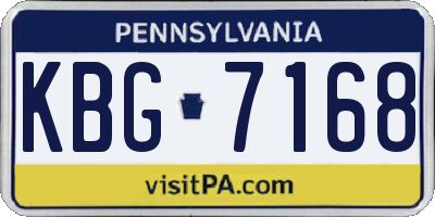 PA license plate KBG7168