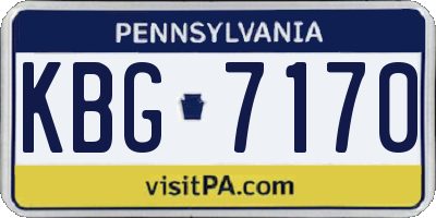 PA license plate KBG7170