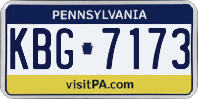 PA license plate KBG7173