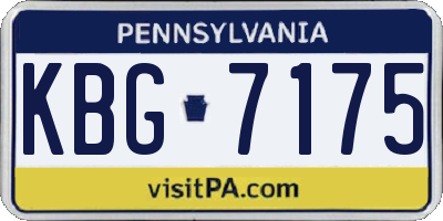 PA license plate KBG7175